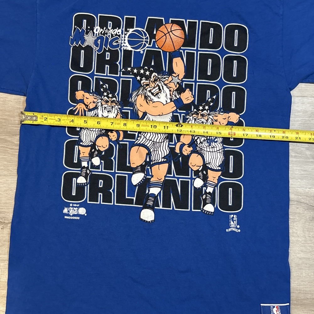 Nutmeg NBA Orlando‎ Magic Wizard Vintage T Shirt Blue White Men's L - Picture 5 of 8